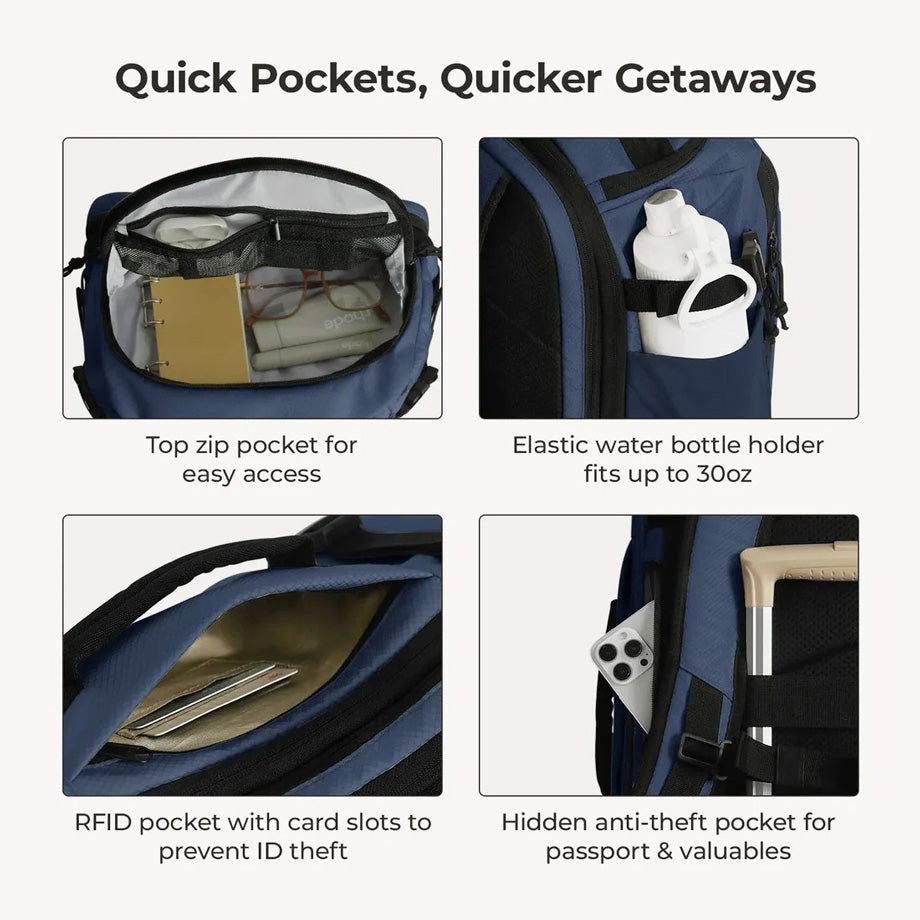 Carry-On Expandable Backpack Pro 38L - Shade Blue