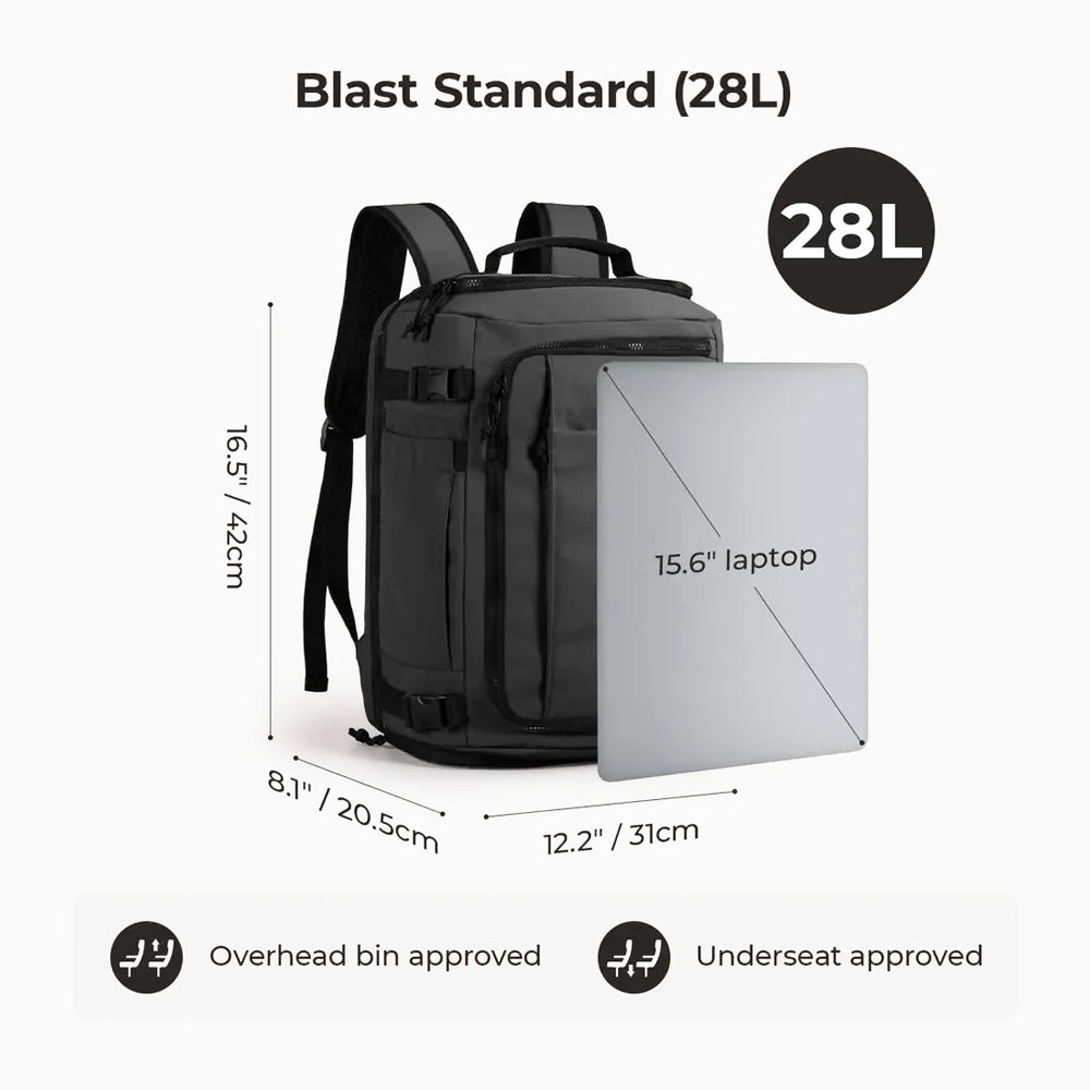 Carry-On Travel Backpack 28L - Black