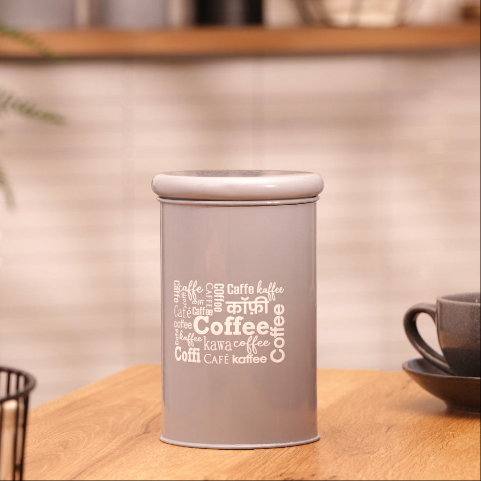 Casa Metal Coffee Storage Jar - Grey