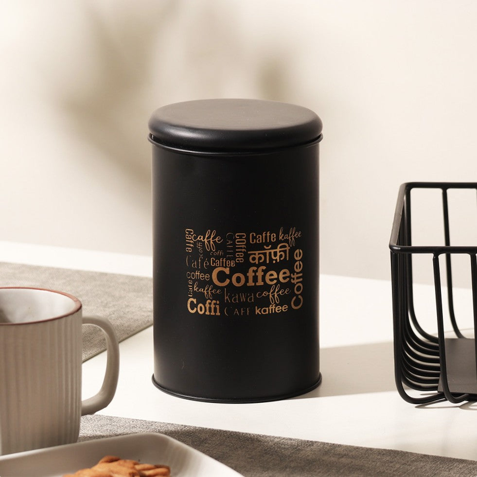 Casa Metal Coffee Storage Jar - Black