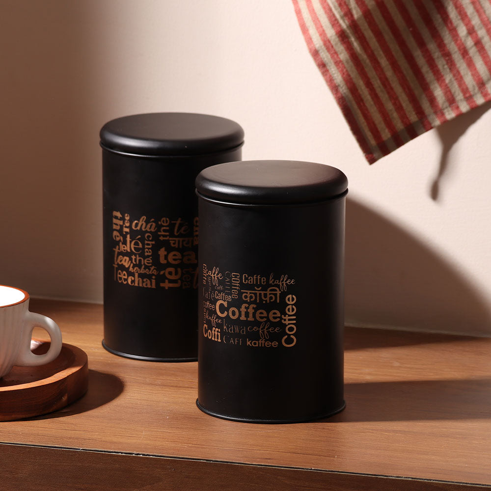 Casa Metal Coffee Storage Jar - Black