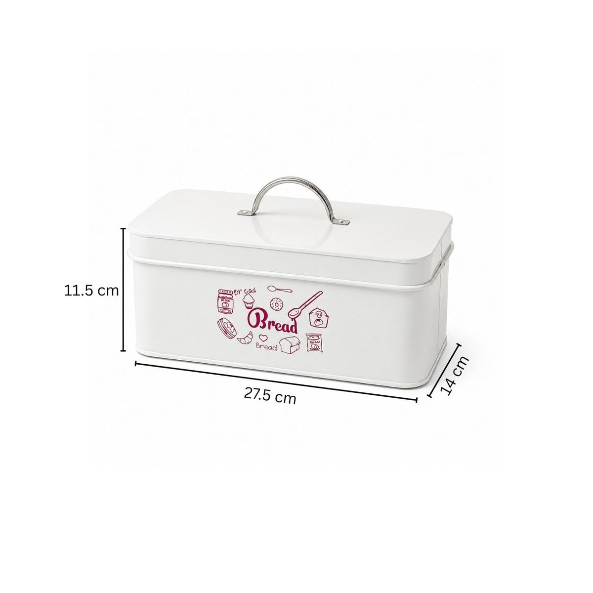 Casa Metal Bread Box - White