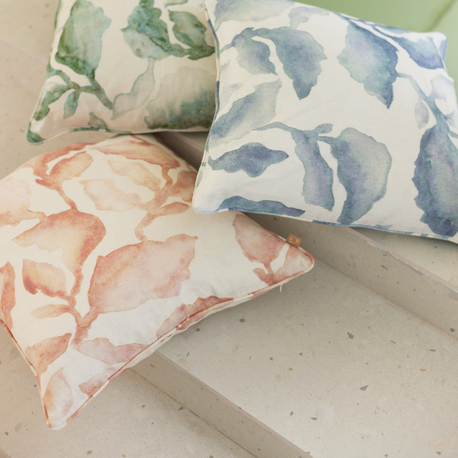 Cascade Linen Cushion Cover 45x45cm - Blush