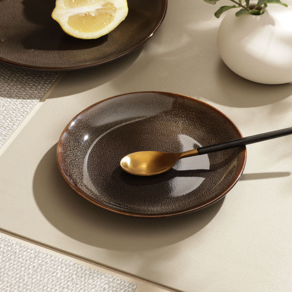 Caspian Dessert Plate - Speckled Clove
