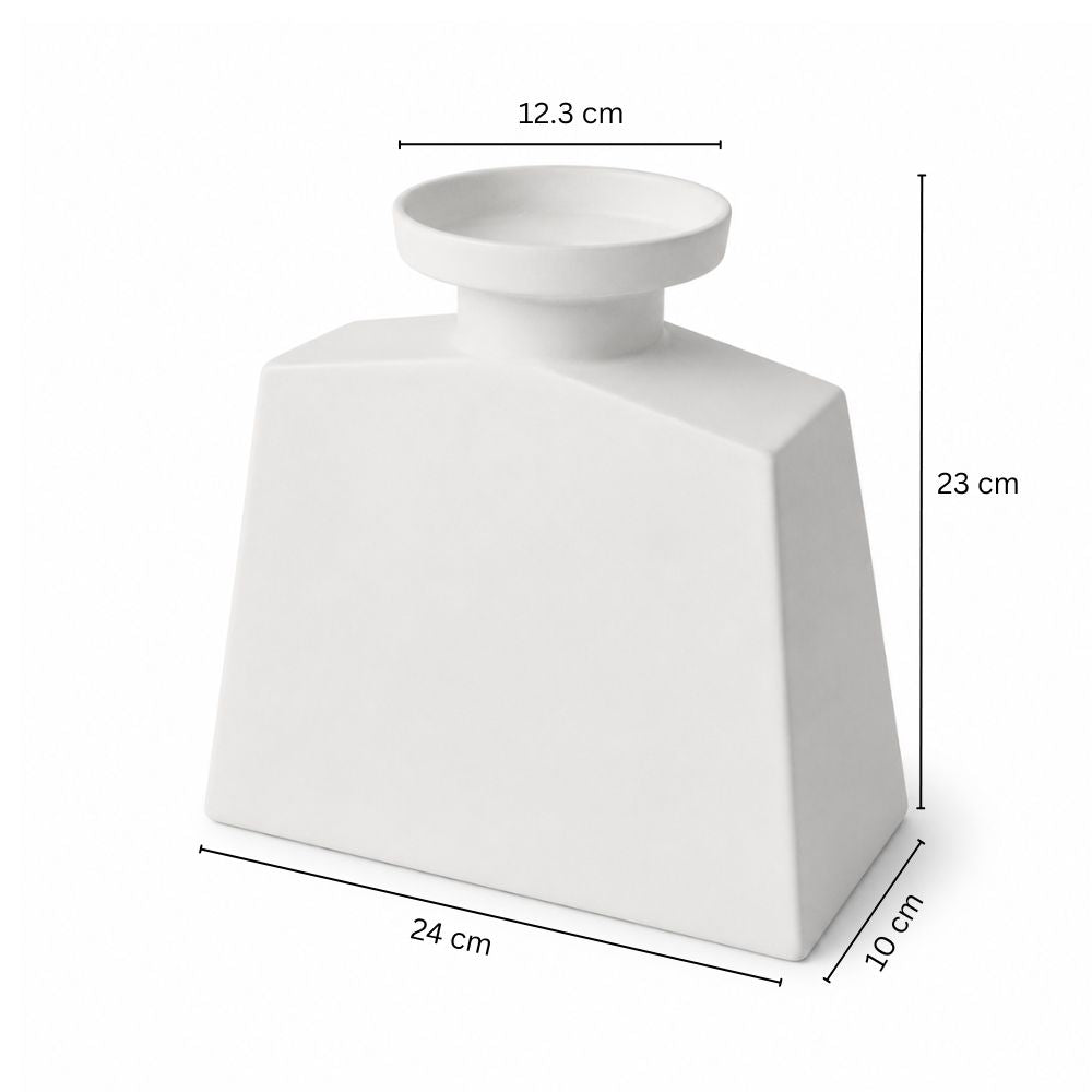 Caster Ceramic Vase Large - Milky White