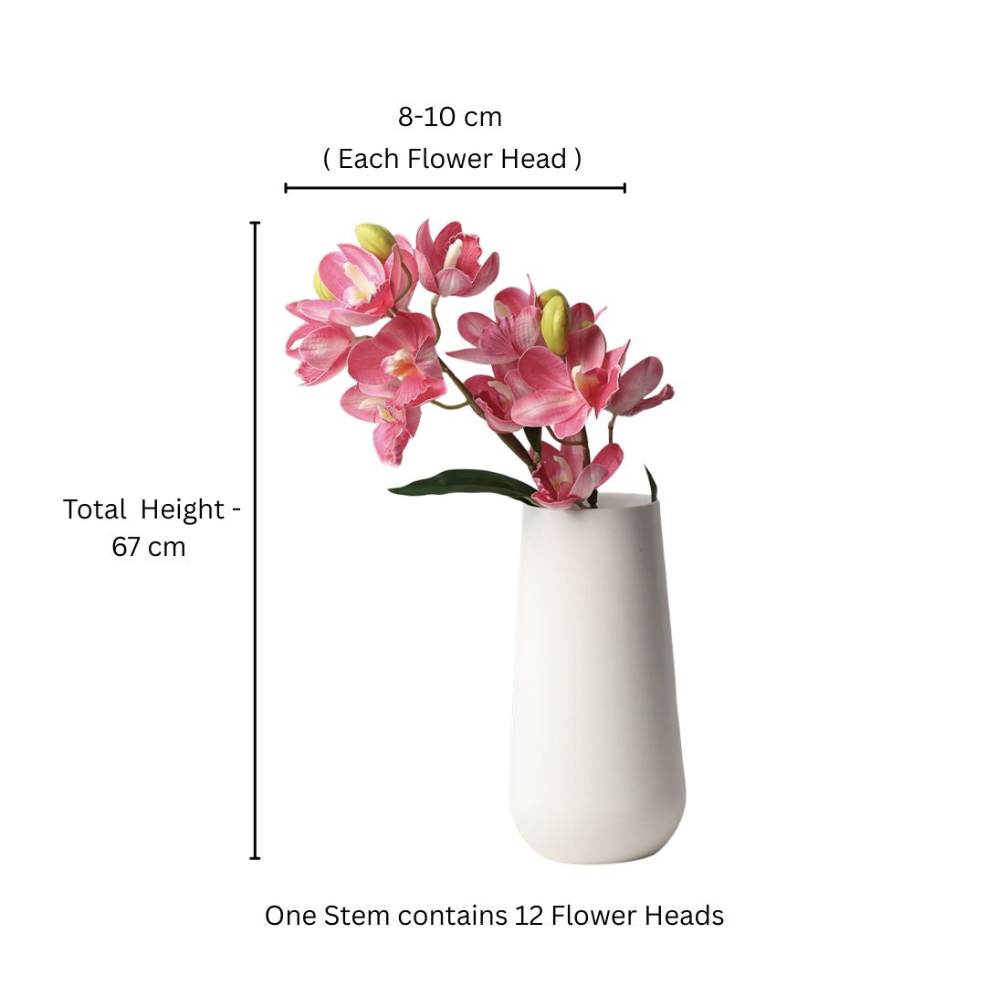 Cattleya Orchid Faux Stem - Dark Pink