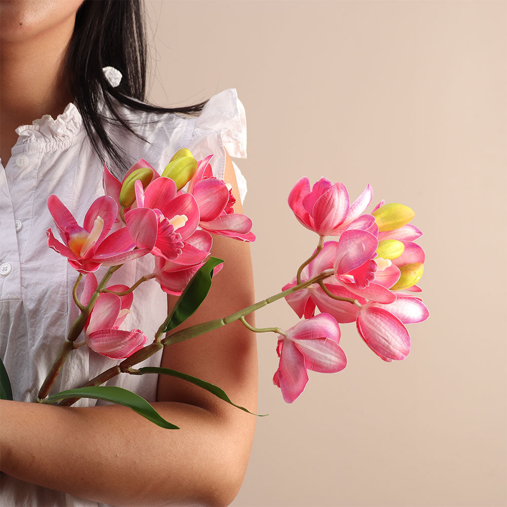 Cattleya Orchid Faux Stem - Magenta