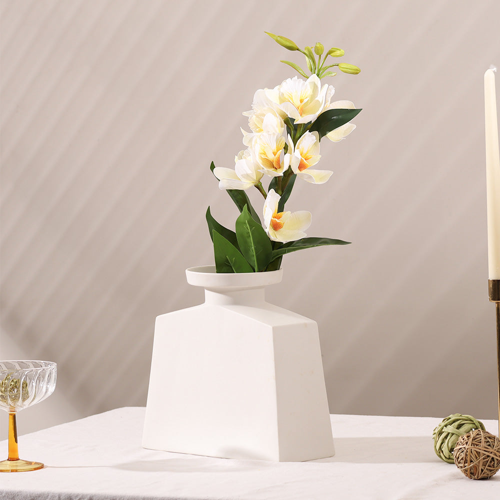 Cattleya Orchid Faux Stem- Buttercream