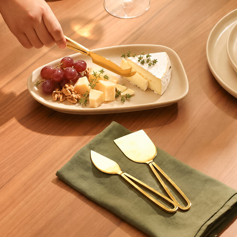Cecil Cheese Knives, Set of 3 - Gold