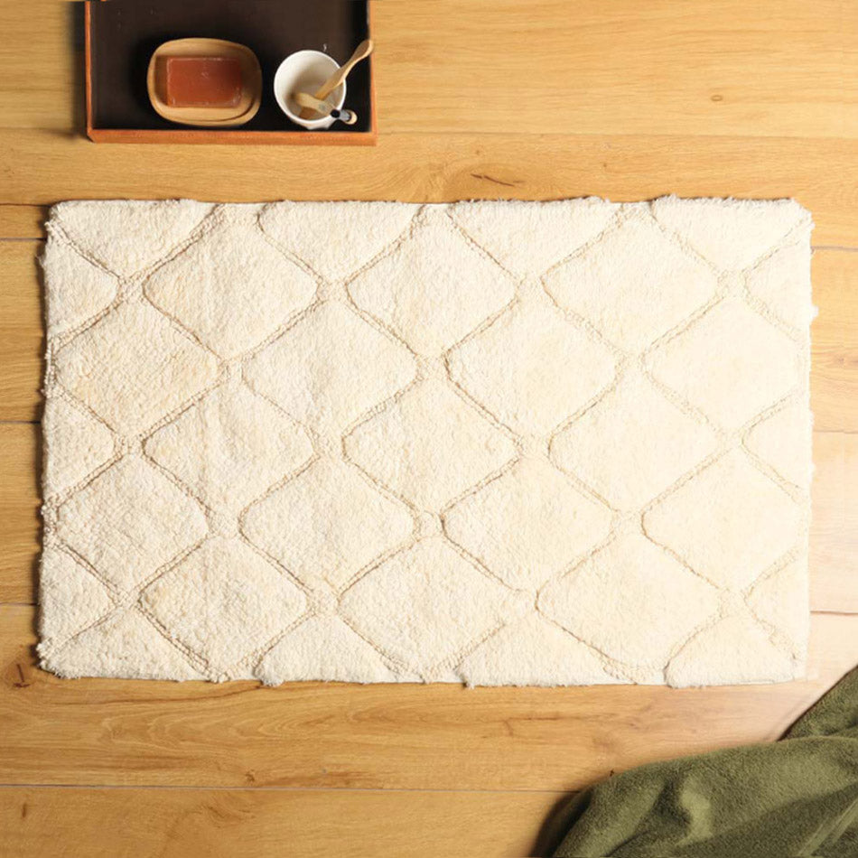 Celine Harlequin Tufted Bathmat - Beige