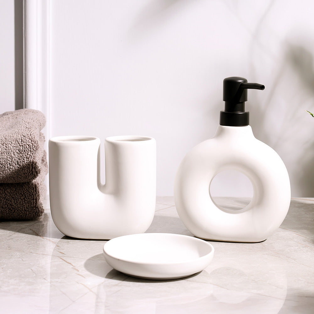 Halo 3-piece Bathroom Set - White