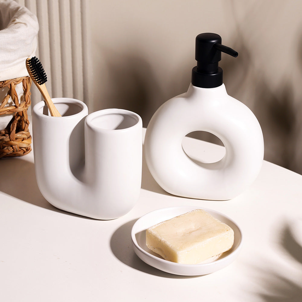 Halo 3-piece Bathroom Set - White