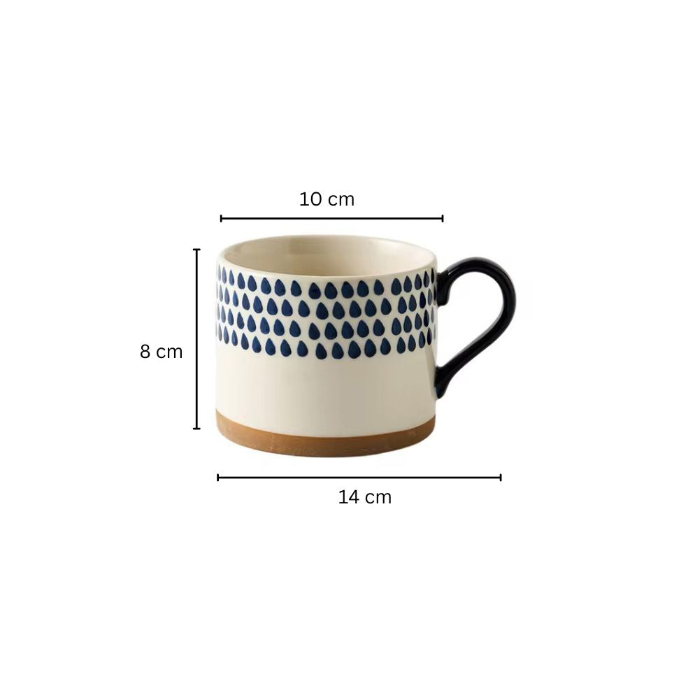 Ceramic Large Mug - Blue Raindrops