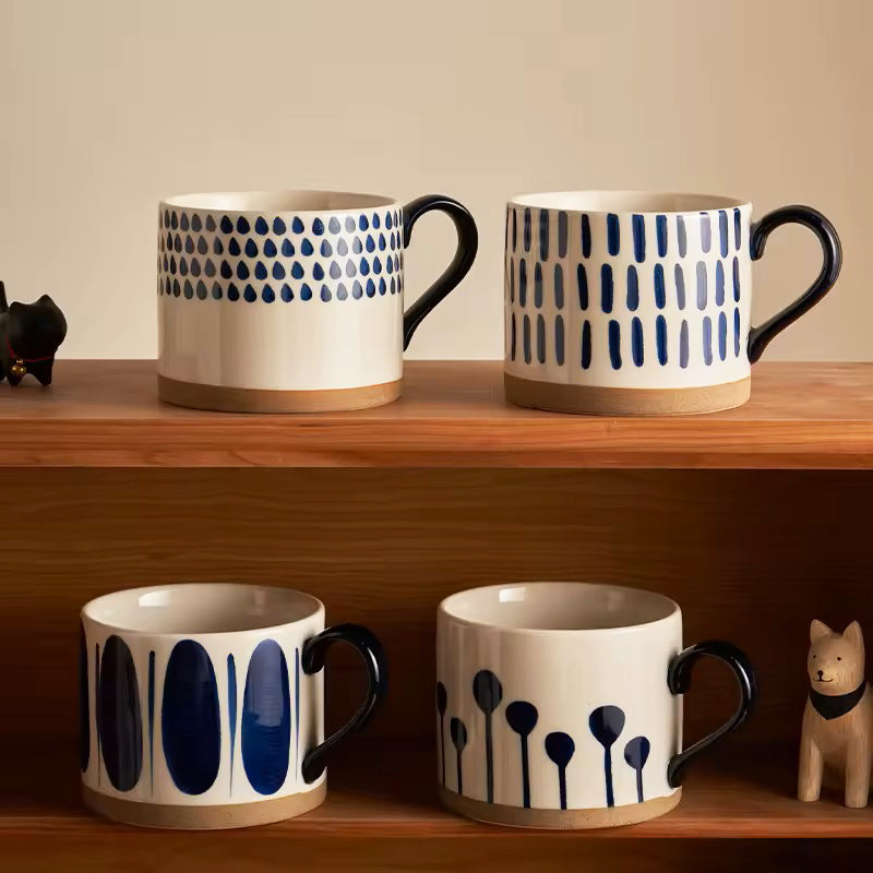 Ceramic Large Mug - Blue Raindrops