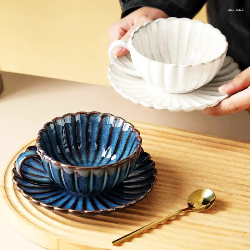 Mara Cup and Saucer Set - Teal Blue