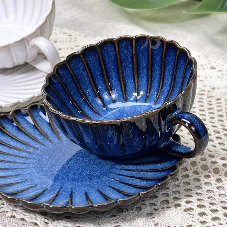 Mara Cup and Saucer Set - Teal Blue