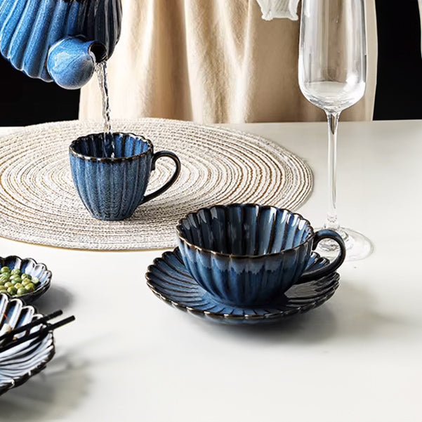 Mara Cup and Saucer Set - Teal Blue