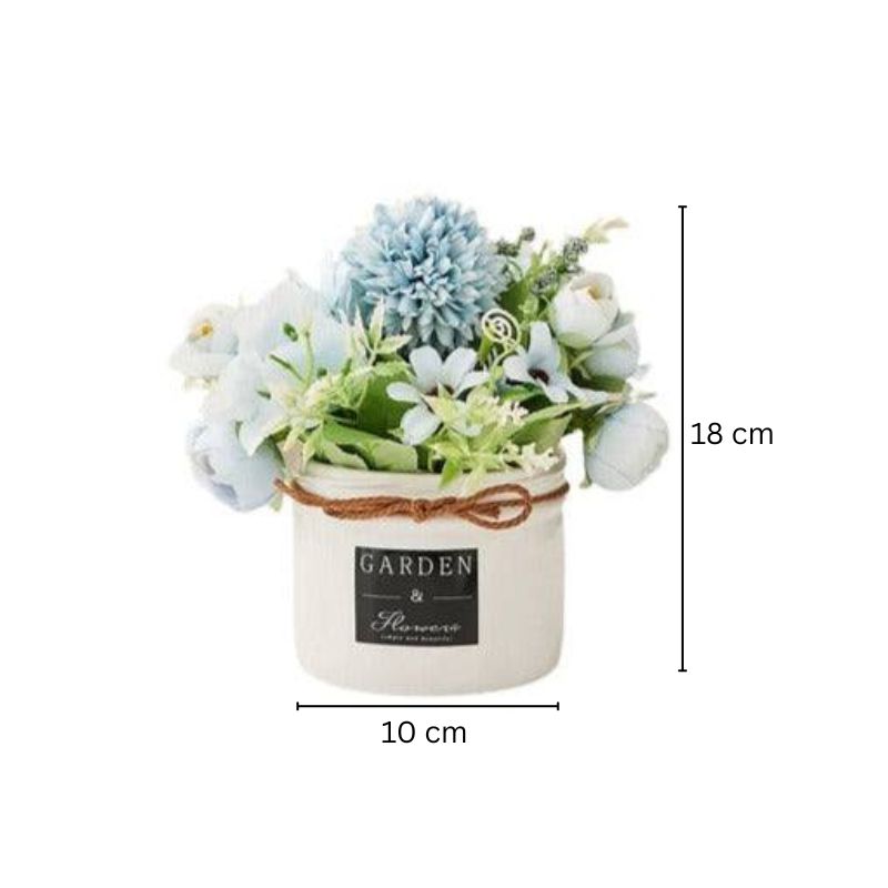 Ceramic Potted Planter Small - Hydrangea
