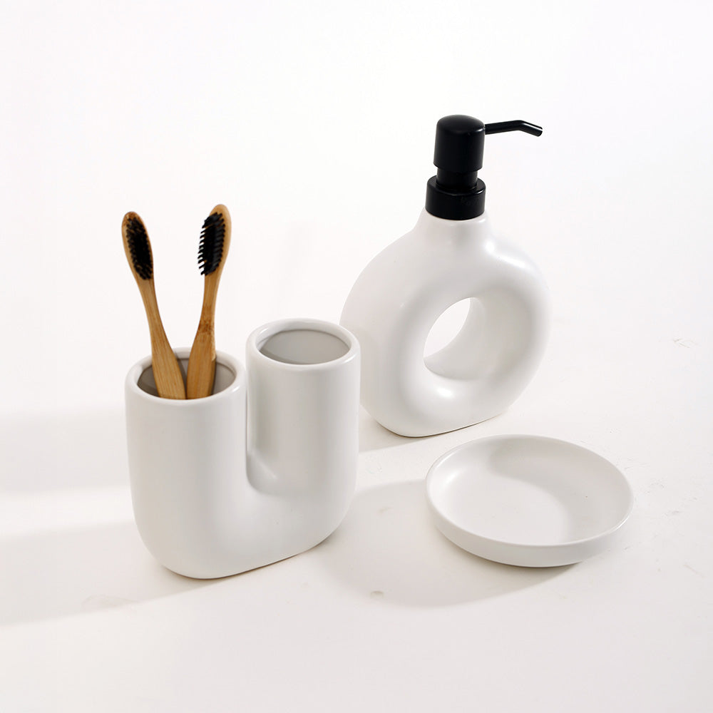 Halo 3-piece Bathroom Set - White