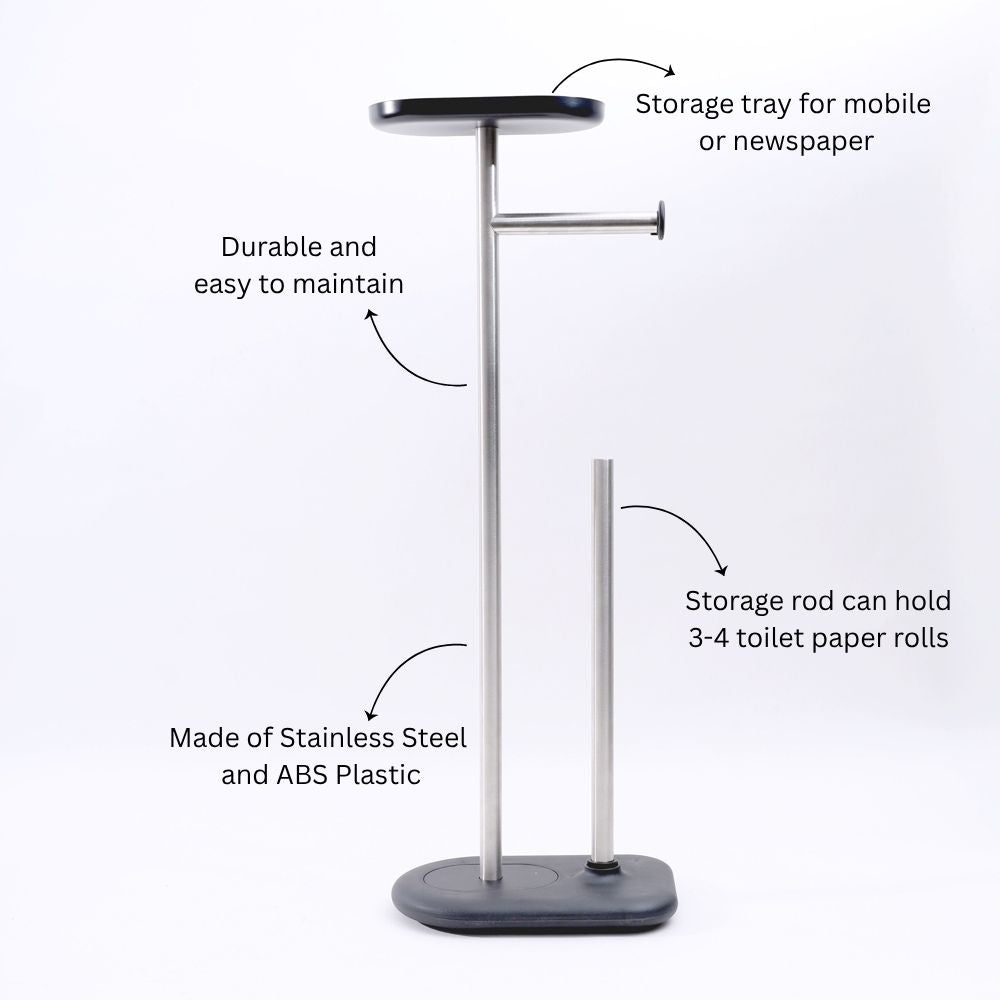 Ceres Toilet Roll Holder with Storage