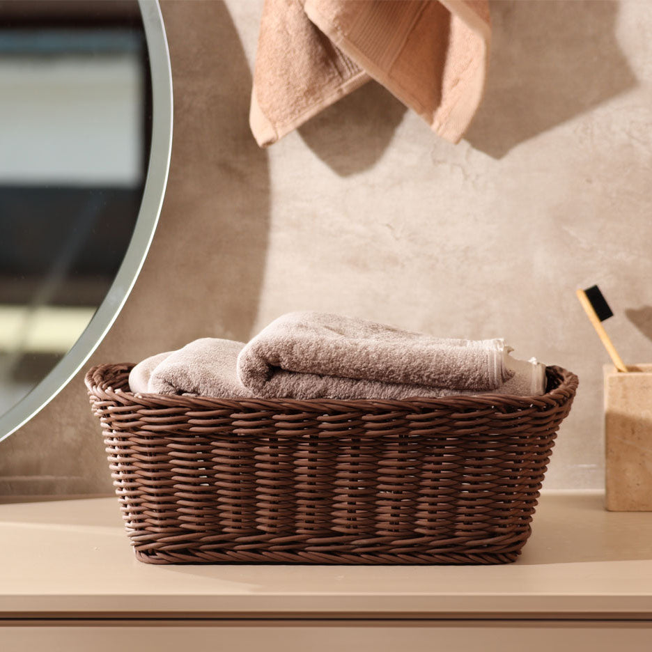 Cesta Rectangular Basket Large - Dark Brown