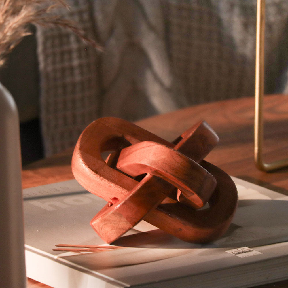 Chainlink Wooden Decorative Accent Small