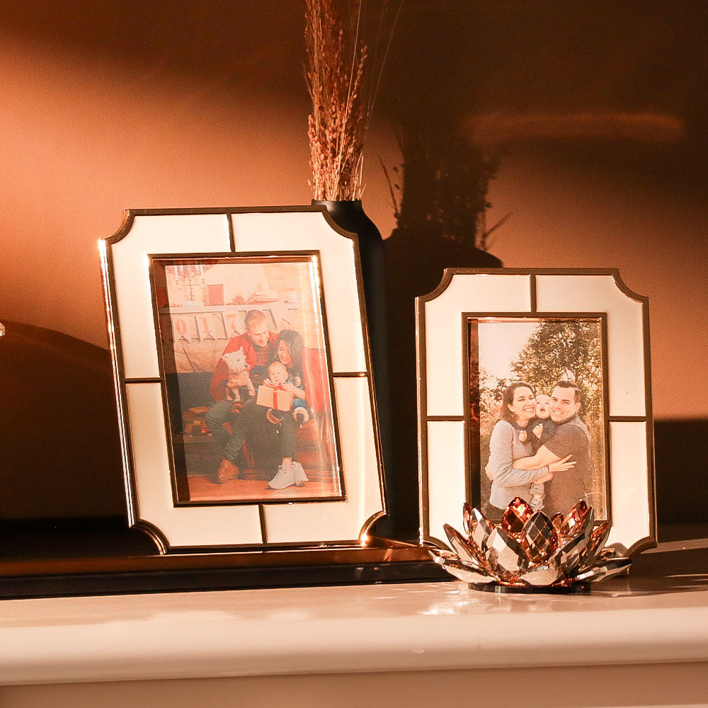 Chateau Photo Frame Large - White Gold