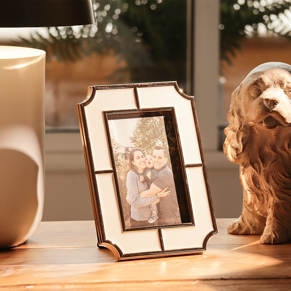 Chateau Photo Frame Medium - White Gold