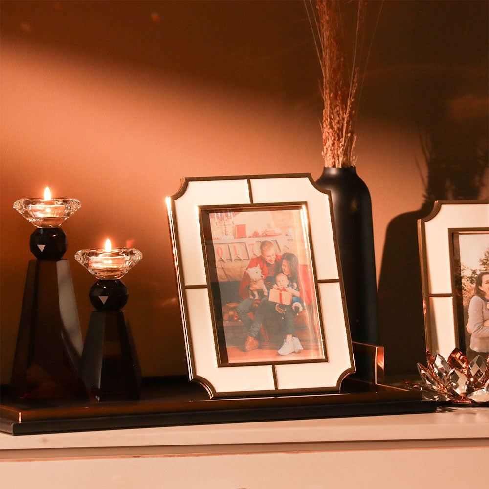 Chateau Photo Frame Large - White Gold