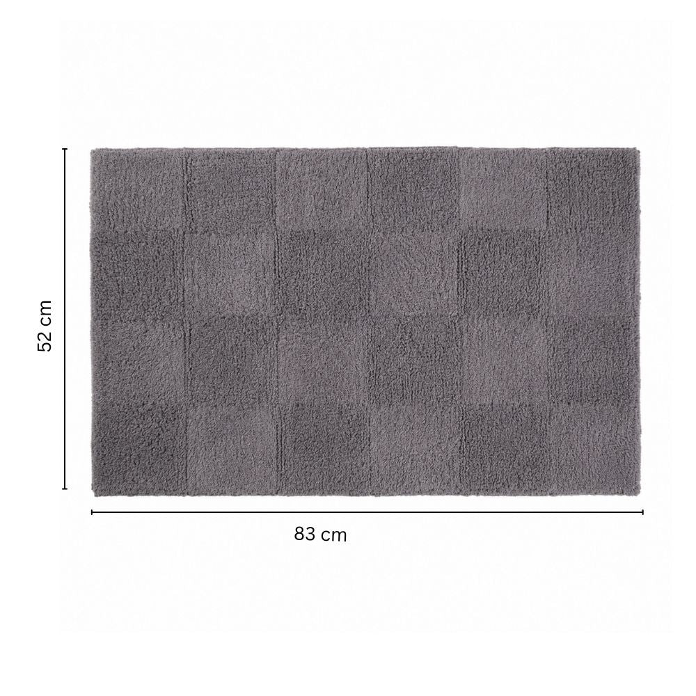 Checkered Reversible Tufted Bathmat - Grey