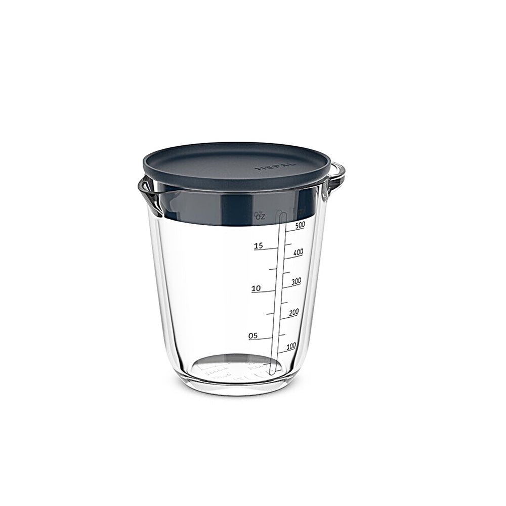 Chef It Glass Measuring Jug with Lid 500ml - Navy