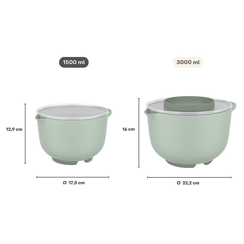 Chef It Mixing Bowl with Lid 1500ml - Nordic Sage