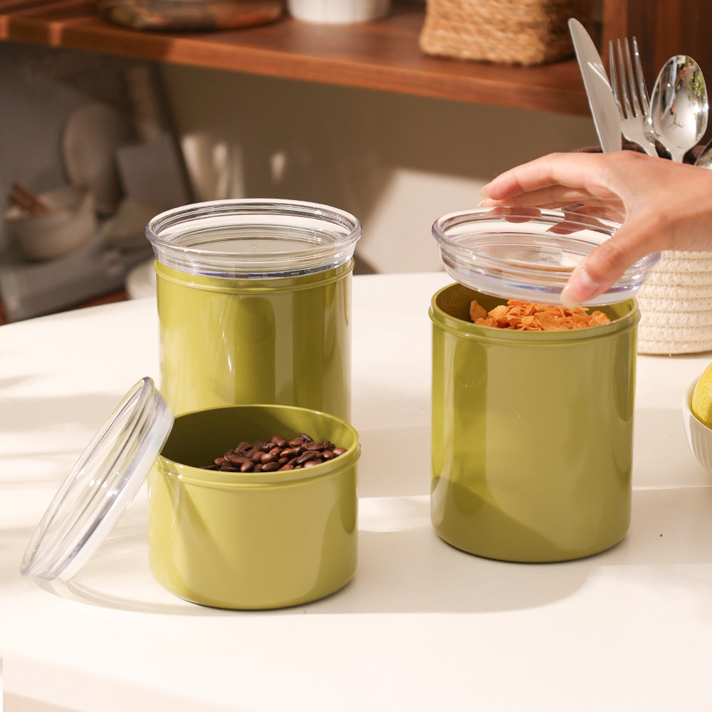 ChefLine Storage Jars, Set of 3 - Green