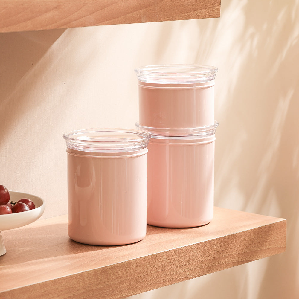 ChefLine Storage Jars, Set of 3 - Pink