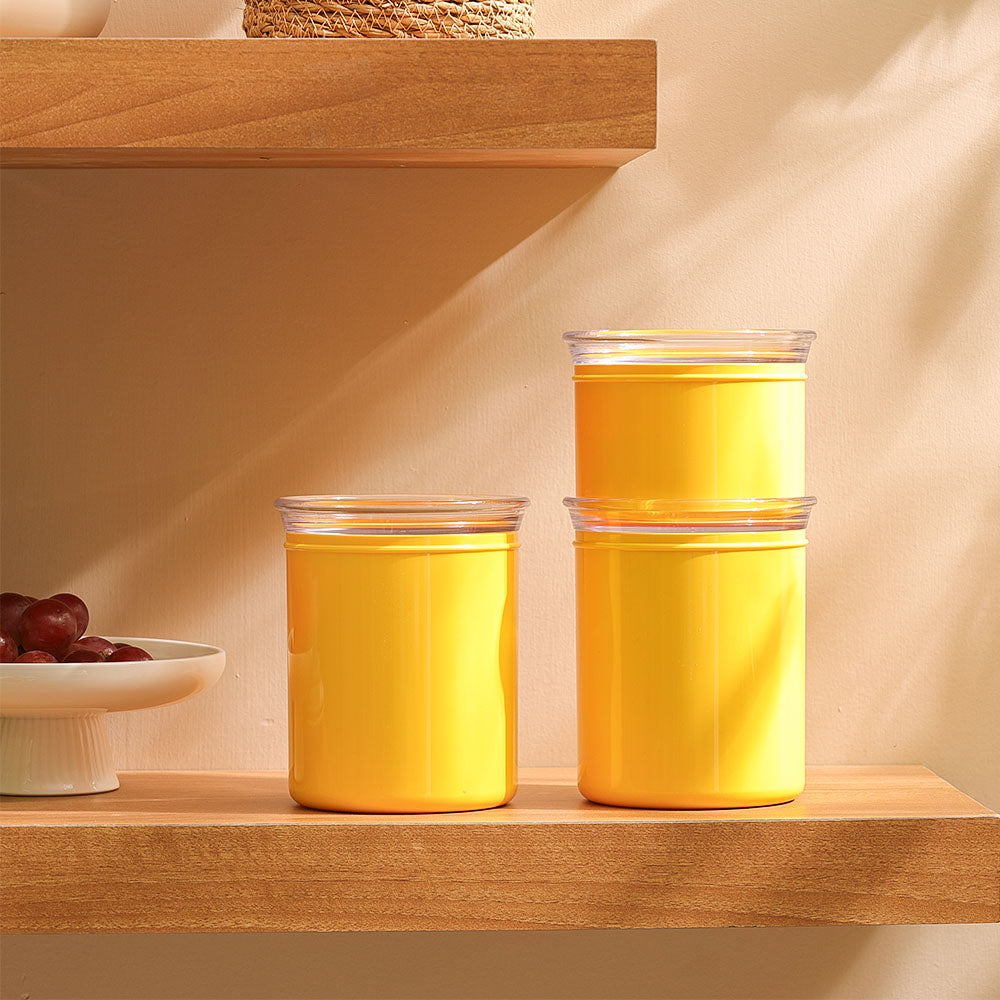 ChefLine Storage Jars, Set of 3 - Yellow