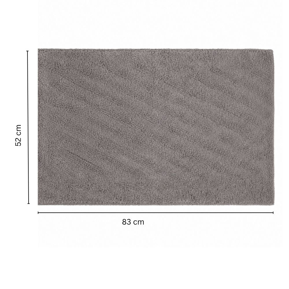 Chelsea Striped Reversible Tufted Bathmat - Grey