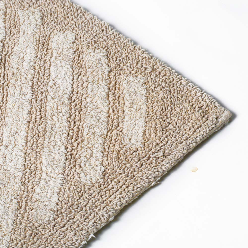 Chelsea Striped Reversible Tufted Bathmat - Taupe