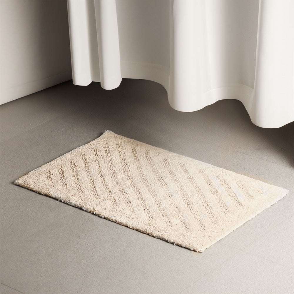 Chelsea Striped Reversible Tufted Bathmat - Taupe