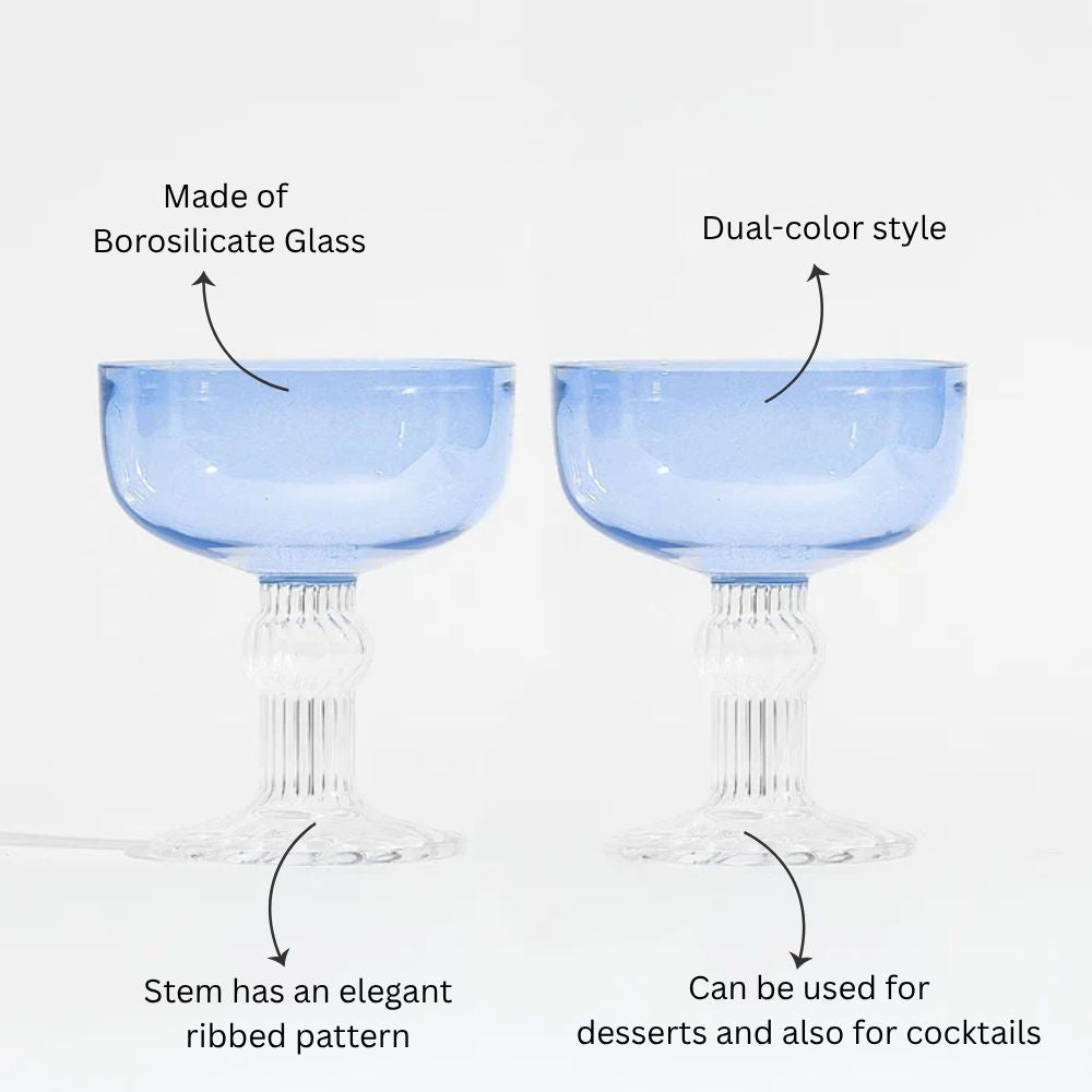 Cheri Dessert Cups, Set of 2 - Blue
