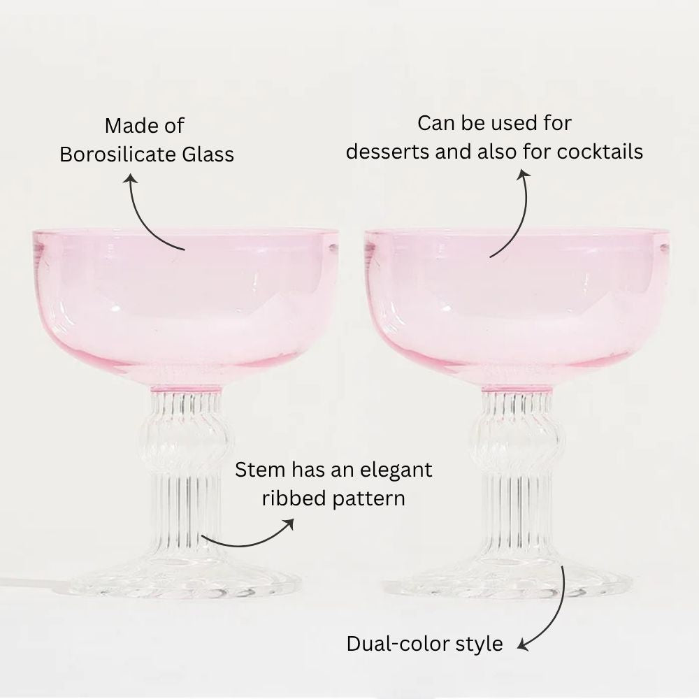 Cheri Dessert Cups, Set of 2 - Pink