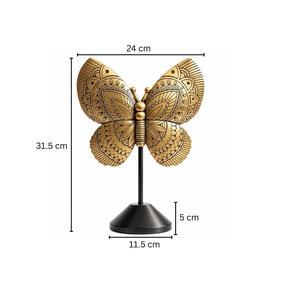 Chintz Butterfly Sculpture - Black Gold