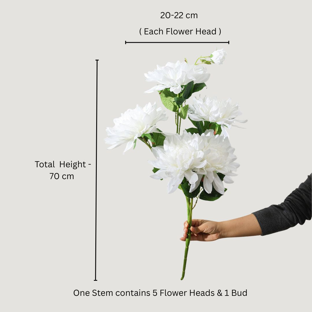 Chrysanthemums Faux Stem - White