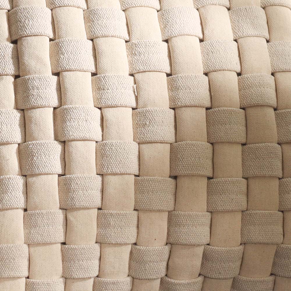 Macro Checkered Cotton Cushion Cover 45x45cm - Beige Cream