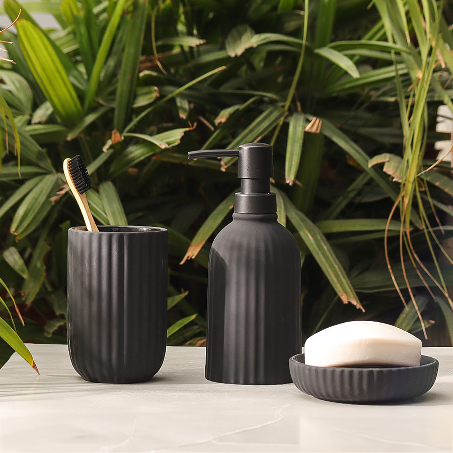 Cipher 3-piece Bathroom Set - Black