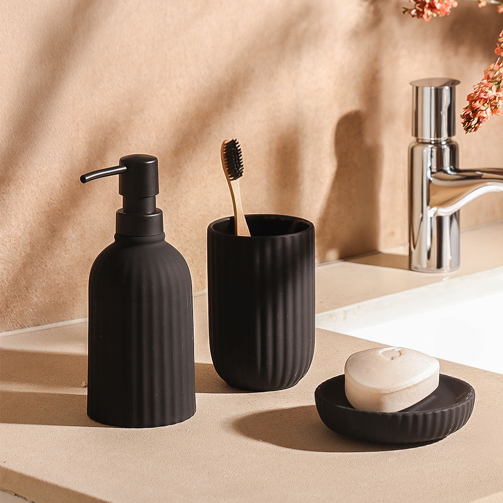 Cipher 3-piece Bathroom Set - Black