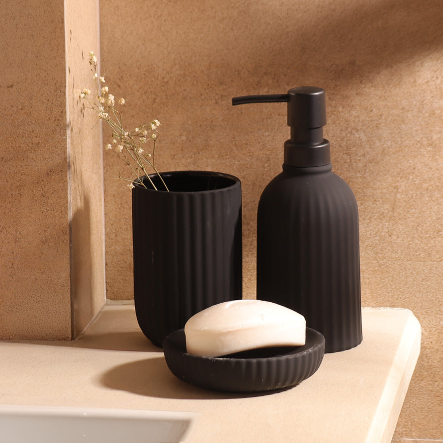 Cipher 3-piece Bathroom Set - Black