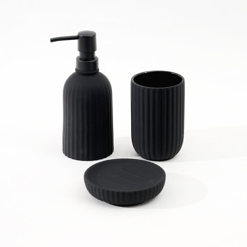 Cipher 3-piece Bathroom Set - Black