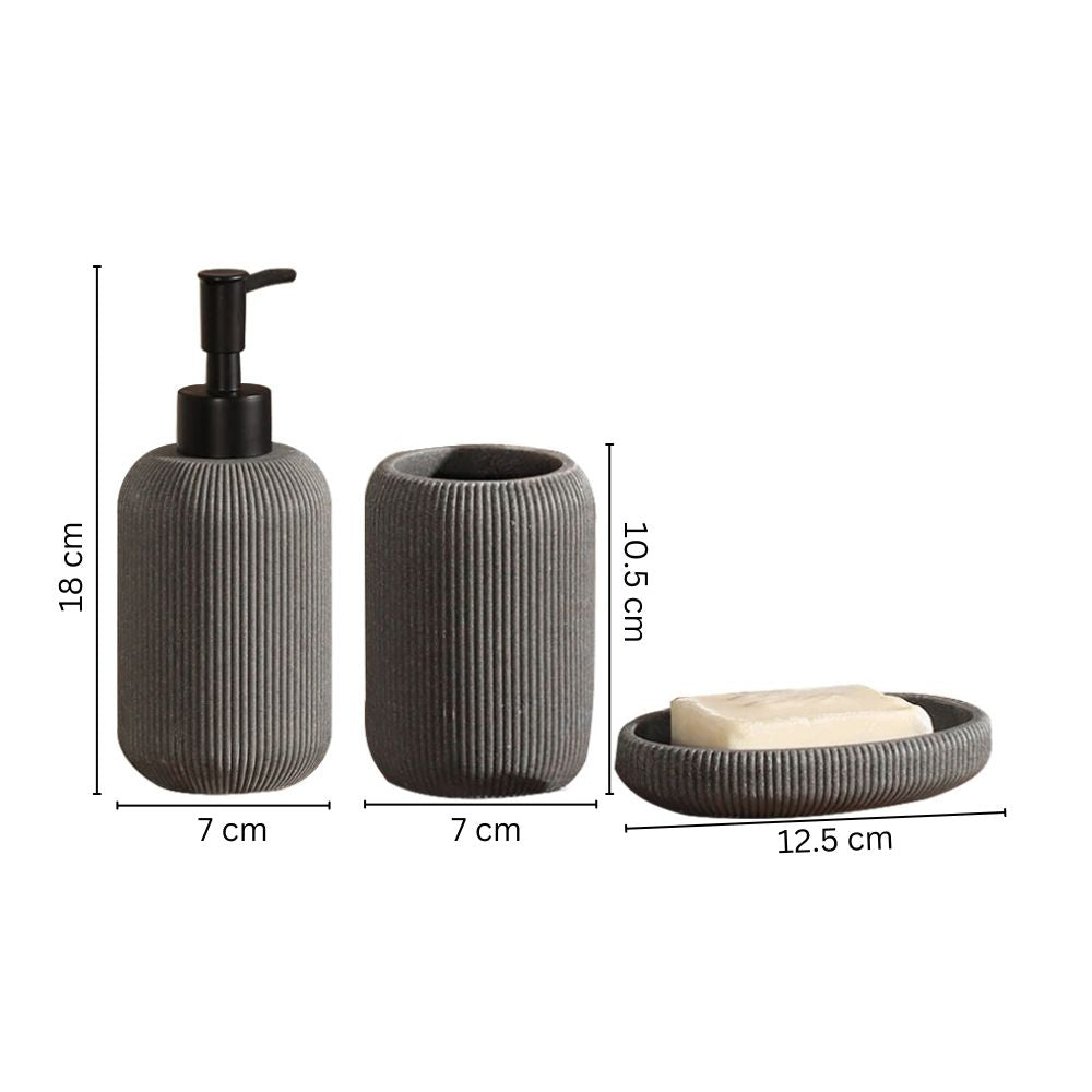 Ciro 3-Piece Bathroom Set - Speckled Grey