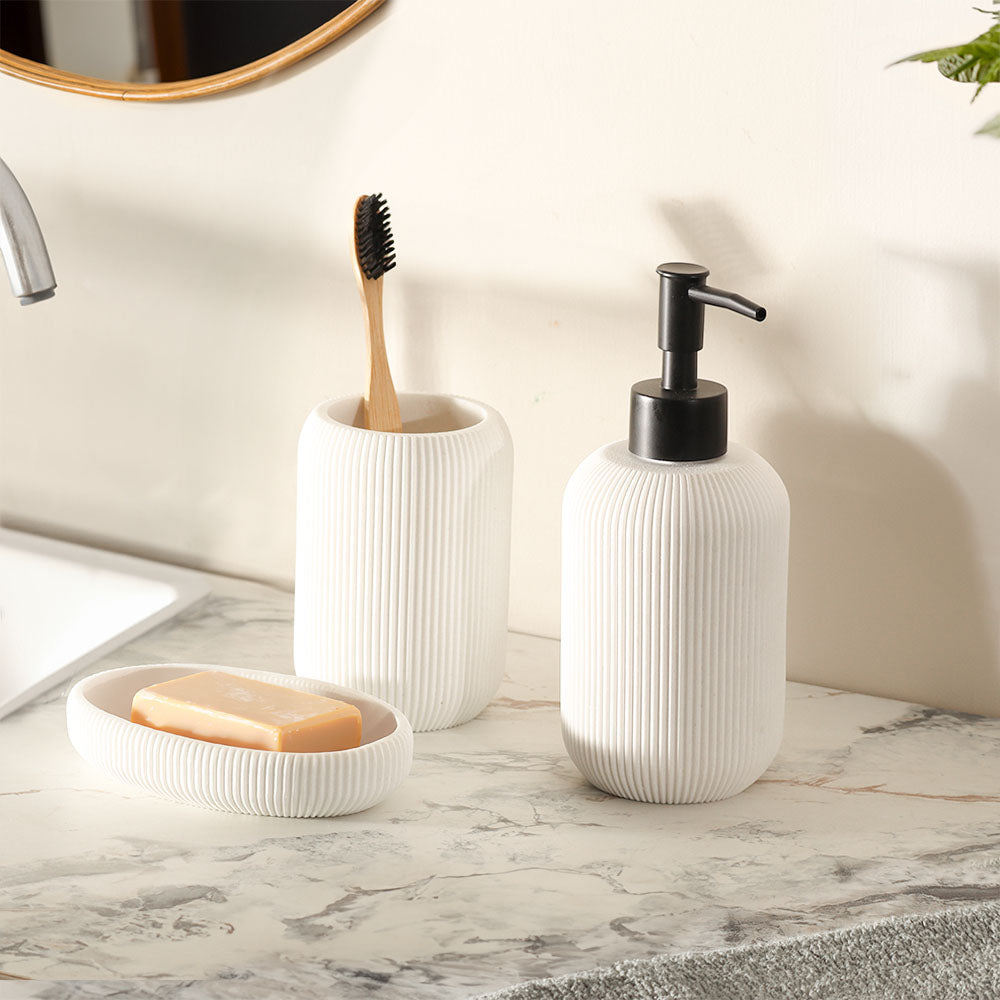 Ciro 3-Piece Bathroom Set - White