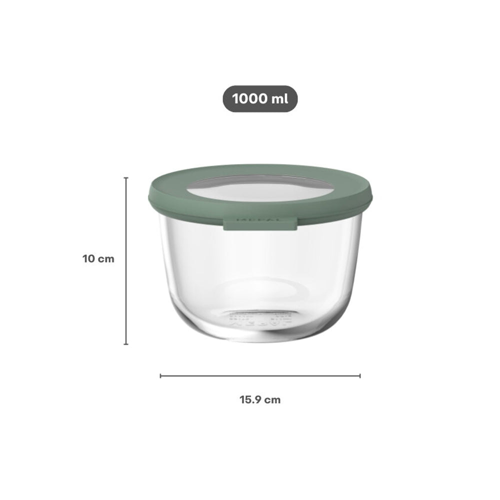 Cirqula Glass Storage Box 1000ml - Nordic Sage